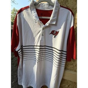 Nike Tampa Bay Buccaneers Polo Shirt White/Red Stripe Design Size 3XL